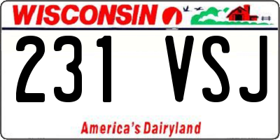 WI license plate 231VSJ