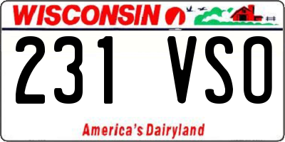WI license plate 231VSO