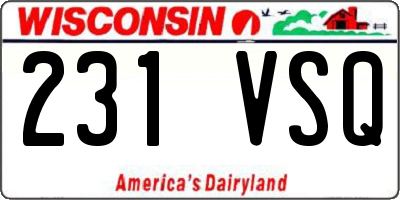 WI license plate 231VSQ