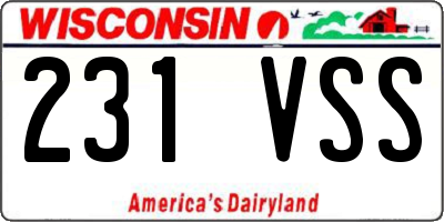 WI license plate 231VSS