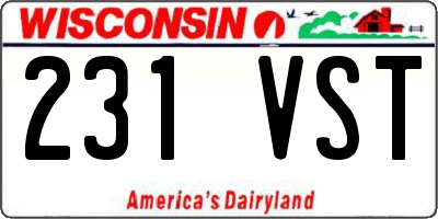 WI license plate 231VST