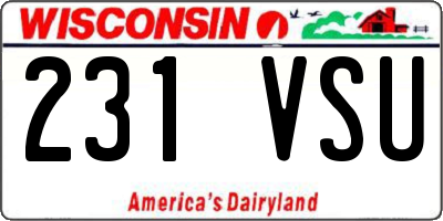 WI license plate 231VSU