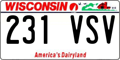 WI license plate 231VSV