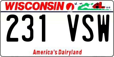 WI license plate 231VSW