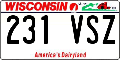 WI license plate 231VSZ