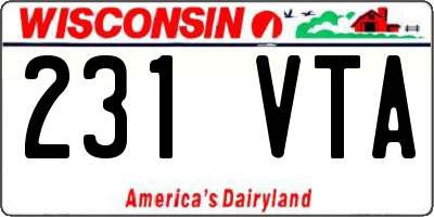 WI license plate 231VTA