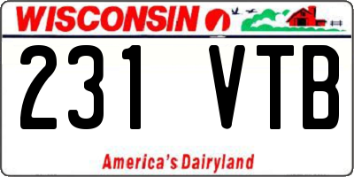 WI license plate 231VTB