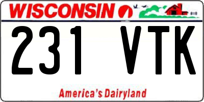 WI license plate 231VTK