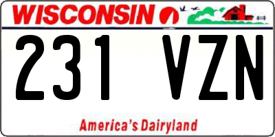 WI license plate 231VZN