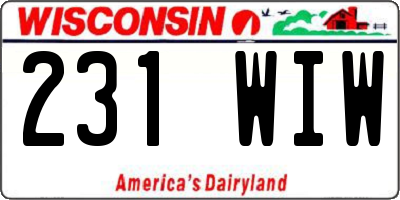 WI license plate 231WIW