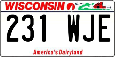 WI license plate 231WJE