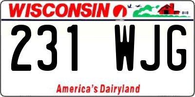 WI license plate 231WJG