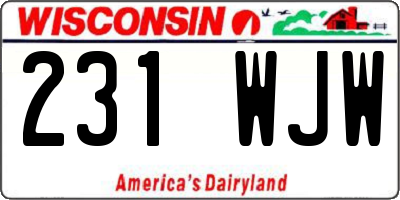 WI license plate 231WJW