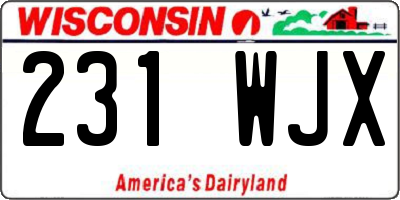 WI license plate 231WJX