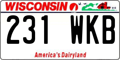 WI license plate 231WKB