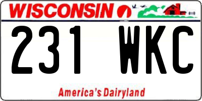 WI license plate 231WKC