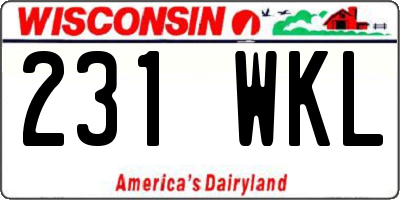 WI license plate 231WKL