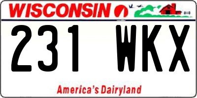 WI license plate 231WKX