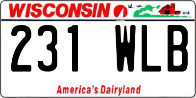 WI license plate 231WLB