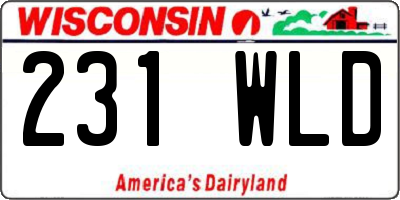 WI license plate 231WLD