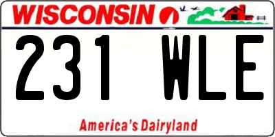 WI license plate 231WLE