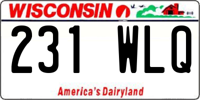 WI license plate 231WLQ