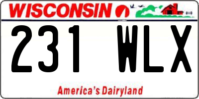 WI license plate 231WLX