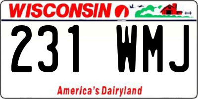 WI license plate 231WMJ