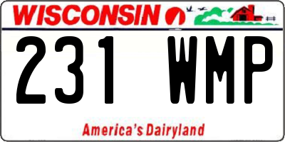 WI license plate 231WMP