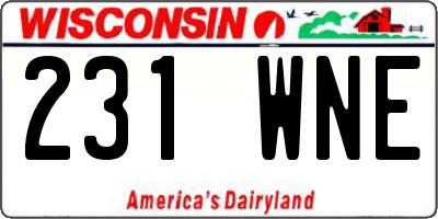 WI license plate 231WNE