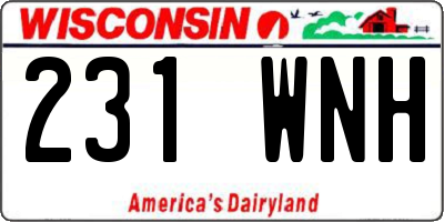 WI license plate 231WNH