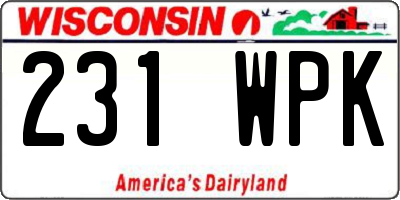 WI license plate 231WPK