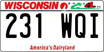 WI license plate 231WQI