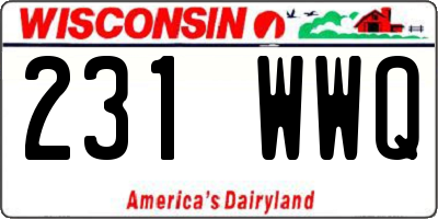 WI license plate 231WWQ