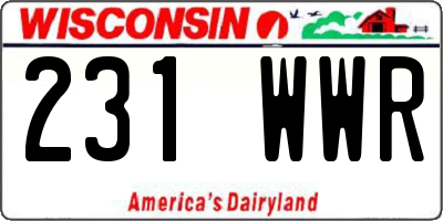 WI license plate 231WWR
