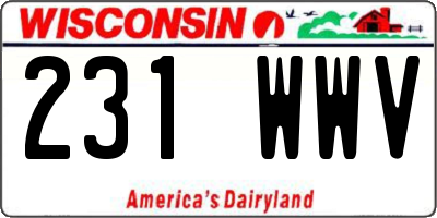 WI license plate 231WWV