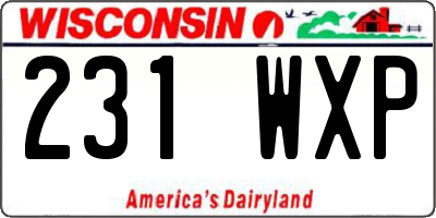 WI license plate 231WXP