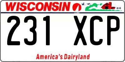 WI license plate 231XCP