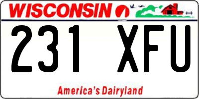 WI license plate 231XFU