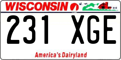 WI license plate 231XGE