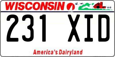WI license plate 231XID
