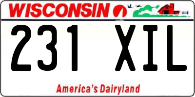 WI license plate 231XIL
