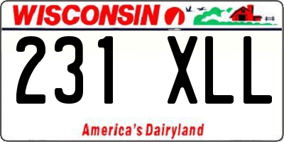WI license plate 231XLL
