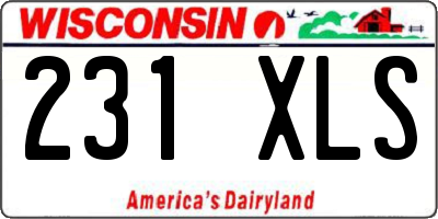 WI license plate 231XLS