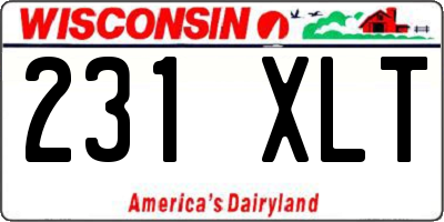 WI license plate 231XLT