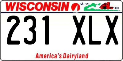 WI license plate 231XLX