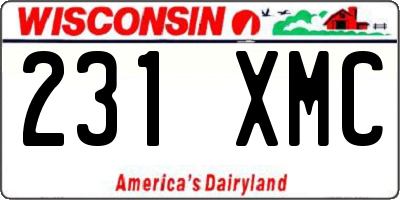 WI license plate 231XMC