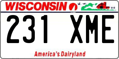 WI license plate 231XME