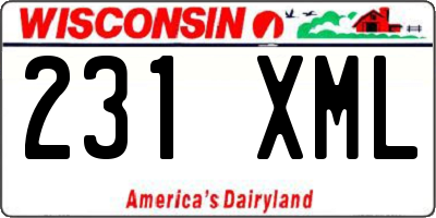WI license plate 231XML