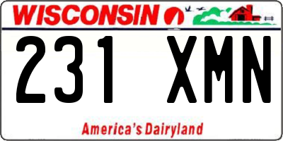 WI license plate 231XMN